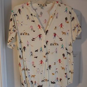 Emma and Olivia Doggy Themed Blouse